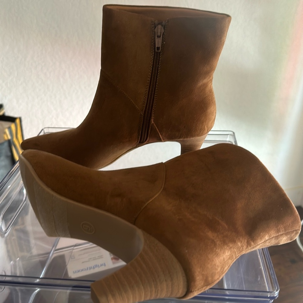 Target tan color faux suede boots. New w/out tags. Size 9